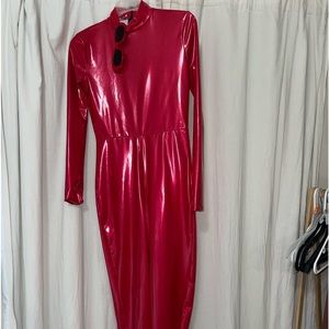 Red latex body suit- Britney Spears Halloween costume